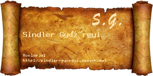 Sindler Györgyi névjegykártya